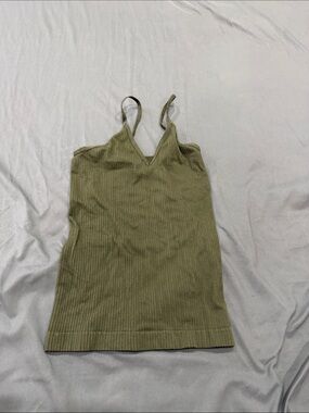 Revamped Olive Ribbed V-Neck Cami